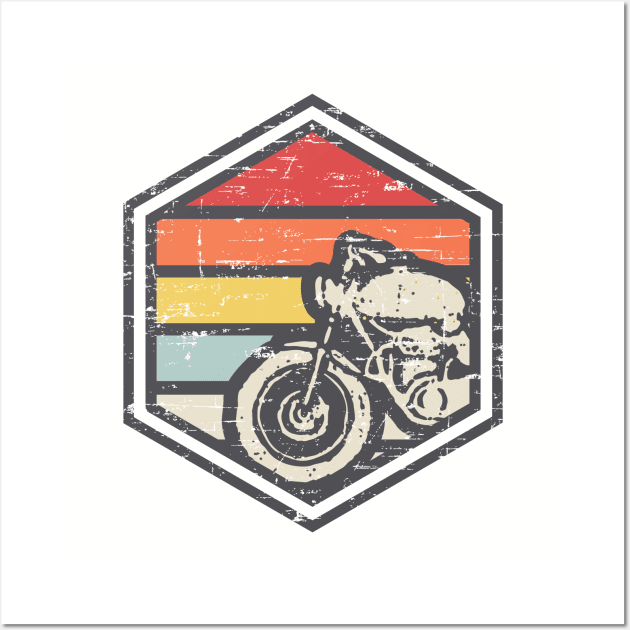 Retro Badge Biker Wall Art by rojakdesigns